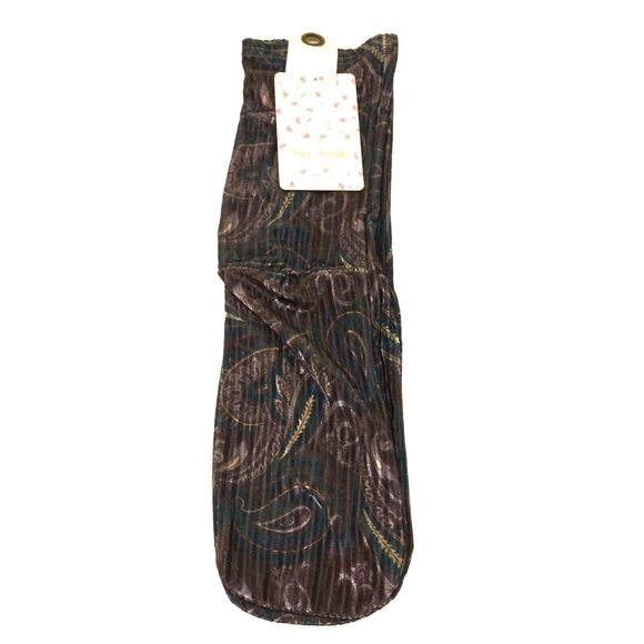 free people Crushed Velvet Ribbed Ink Paisley Ladies Crew Socks OSFM - Picture 1 of 3